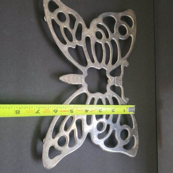 Butterfly-Shaped Leonard Silver-Plated Trivet With Decorative Cutout Design & Ru - Picture 5 of 6